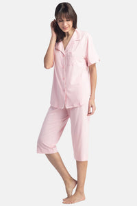 Women's EcoFabric™ Capri Pajama Set with Gift Box Womens>Sleep and Lounge>Pajamas Fishers Finery Petal Pink X-Small