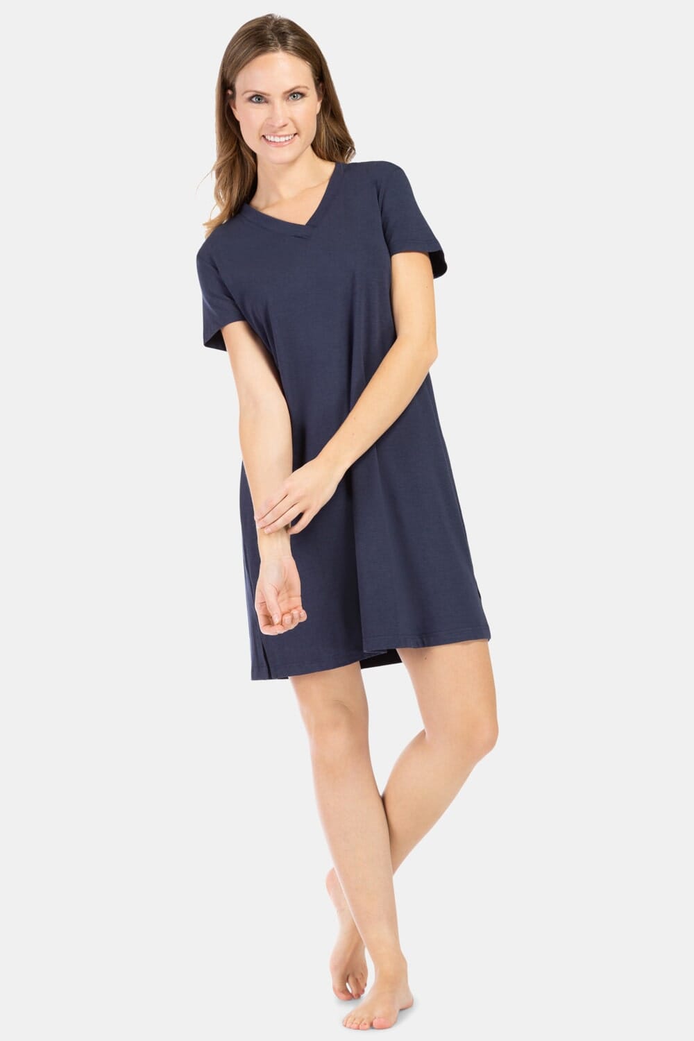 Women's EcoFabric™ Sleep Shirt / Nightgown Womens>Sleepwear>Nightgown Fishers Finery Navy X-Small