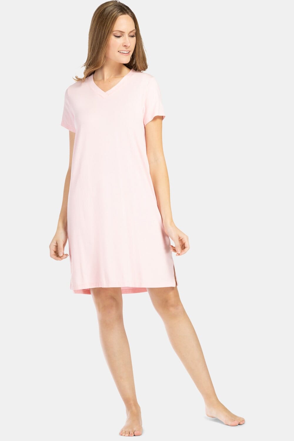 Women's EcoFabric™ Sleep Shirt / Nightgown Womens>Sleepwear>Nightgown Fishers Finery Heavenly Pink X-Small