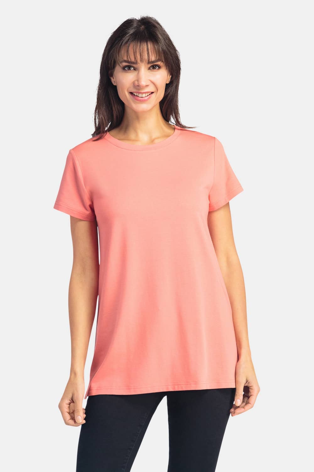 Women's Relaxed EcoFabric™ Crew Neck Tee Womens>Casual>Top Fishers Finery Coral XS