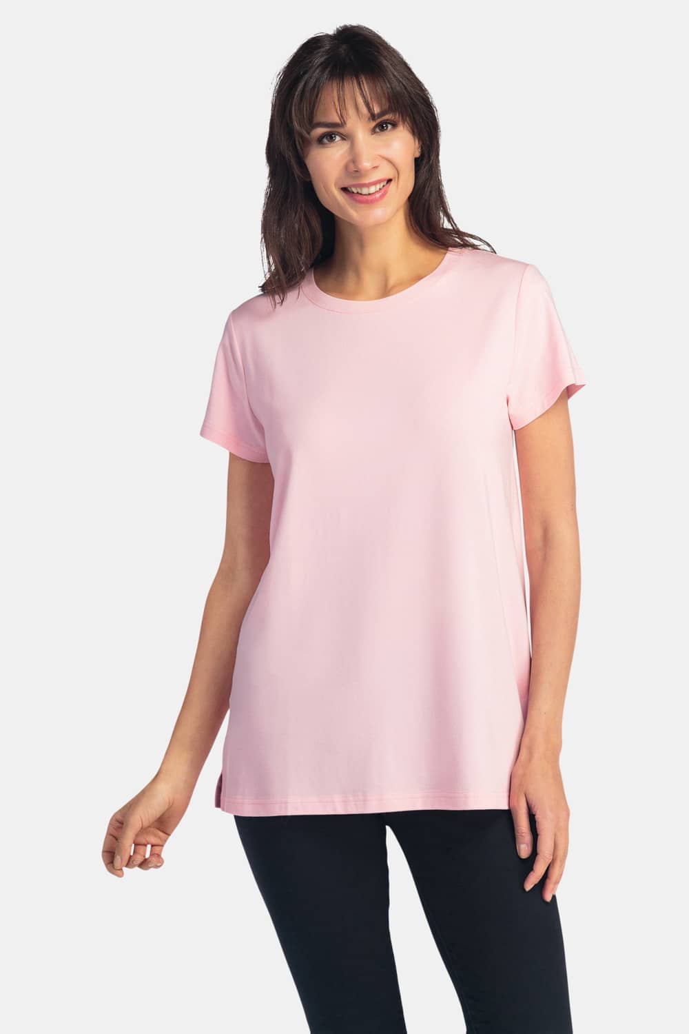 Women's Relaxed EcoFabric™ Crew Neck Tee Womens>Casual>Top Fishers Finery Heavenly Pink XS