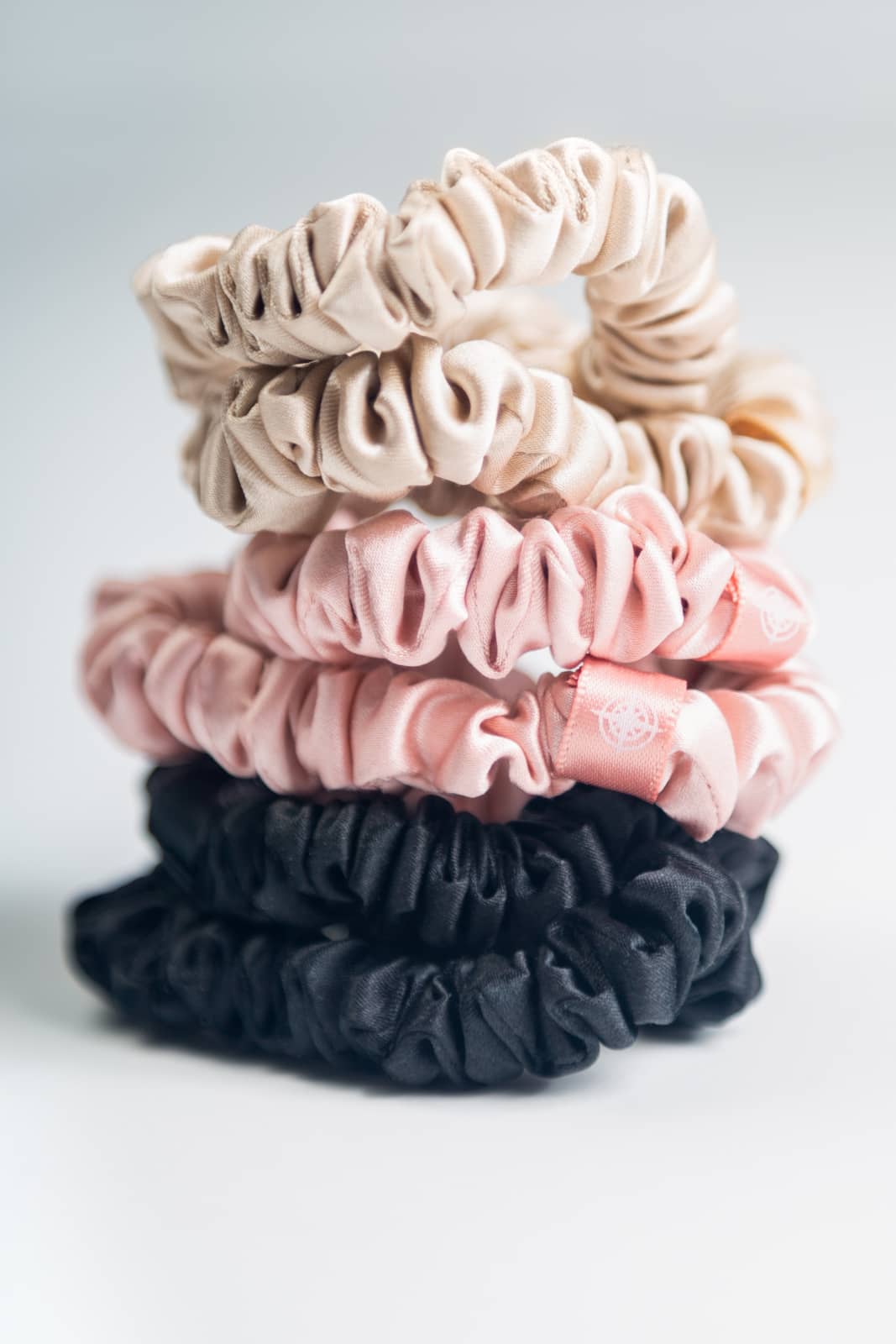 100% Pure Mulberry Silk Hair Scrunchies - Set of 6 Skinny Hair Ties Womens>Beauty>Hair Care Fishers Finery