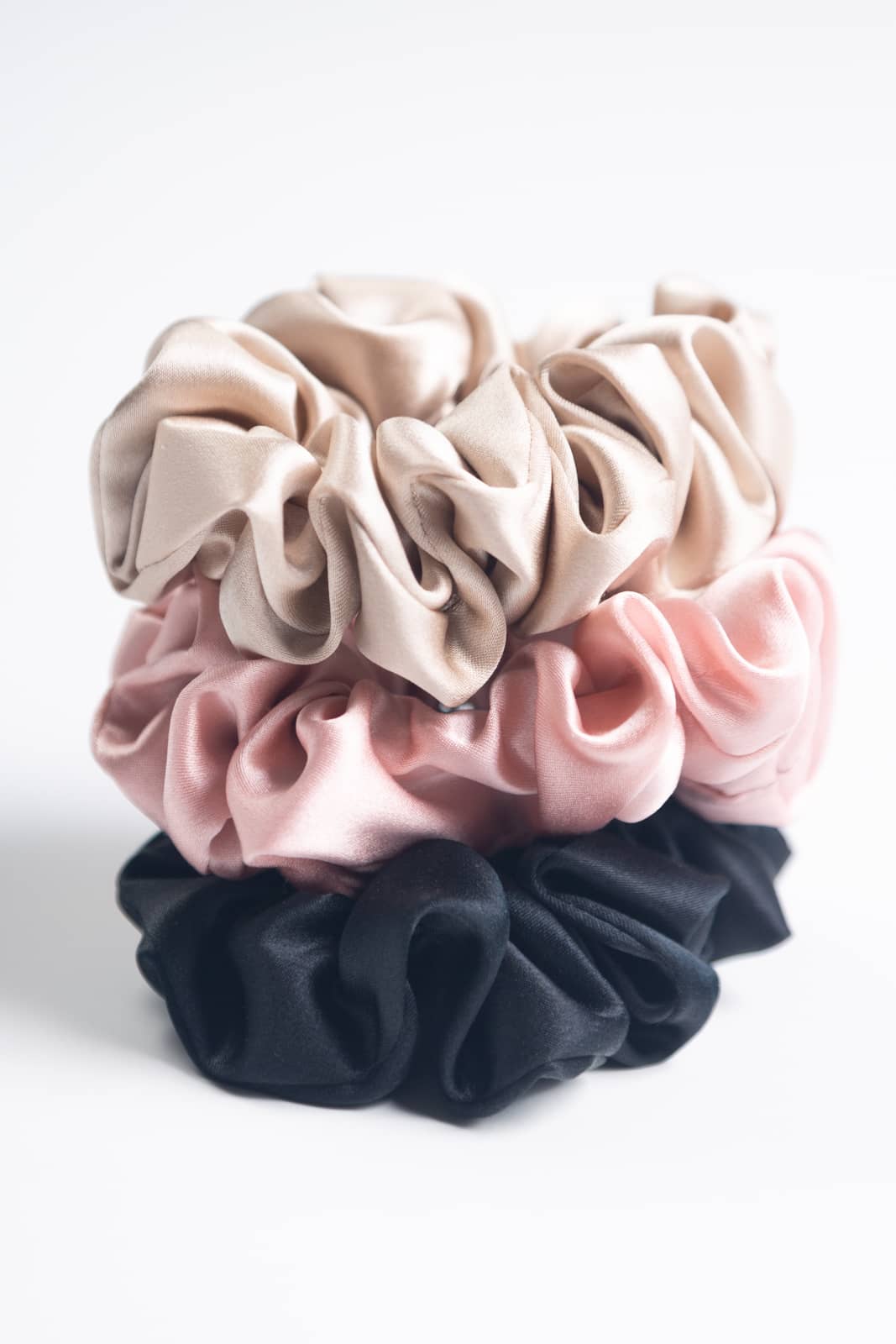 100% Pure Mulberry Silk Hair Scrunchies - Set of 3 Large Hair Ties Womens>Beauty>Hair Care Fishers Finery