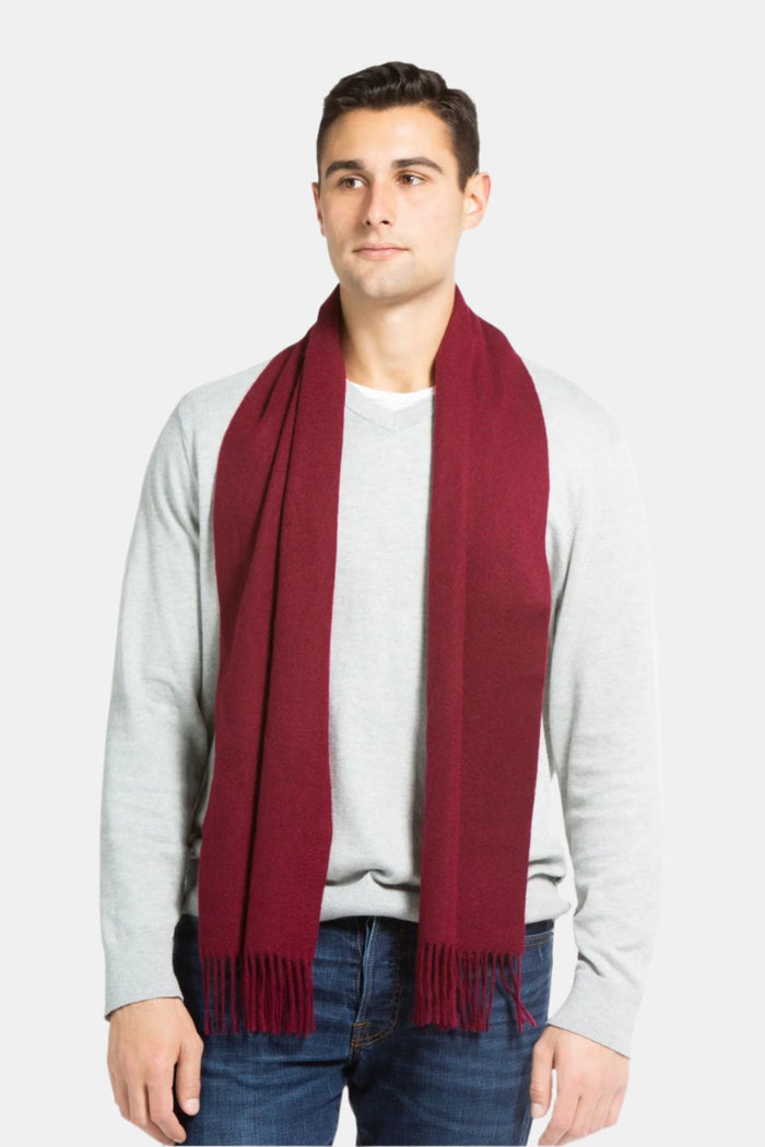 Men's Classic 100% Pure Cashmere Scarf Mens>Accessories>Scarf Fishers Finery Cabernet One Size