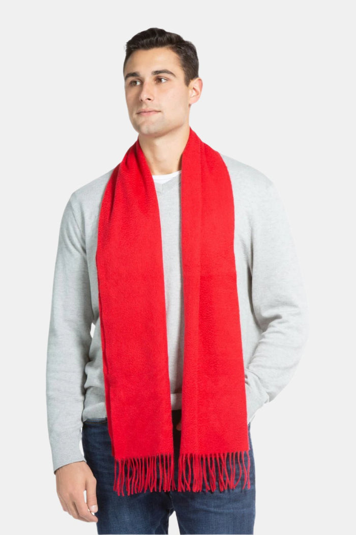 Men's Classic 100% Pure Cashmere Scarf Mens>Accessories>Scarf Fishers Finery Cardinal Red One Size