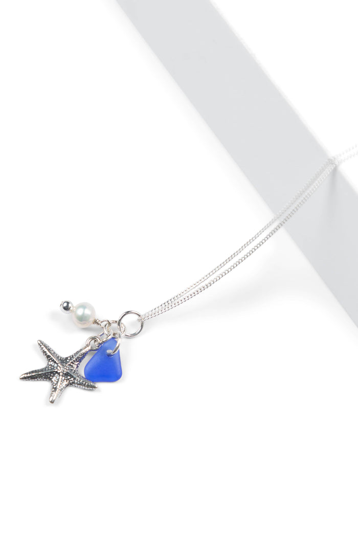 Starfish and Pearl Necklace with Gift Box Womens>Accessories>Jewelry Fishers Finery Cobalt