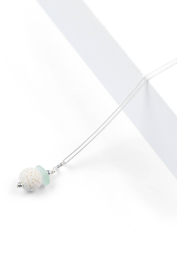Sea Glass & Diffuser Necklace with Gift Box Womens>Accessories>Jewelry Fishers Finery Seafoam