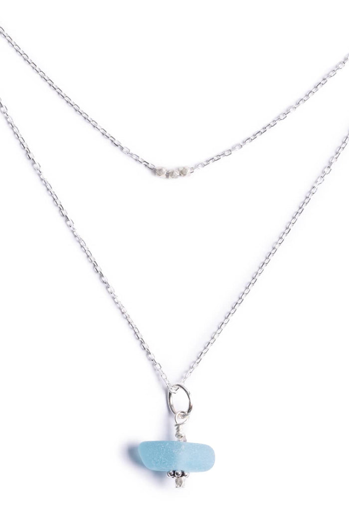 Layered Sea Glass Necklace with Gift Box Womens>Accessories>Jewelry Fishers Finery Aqua