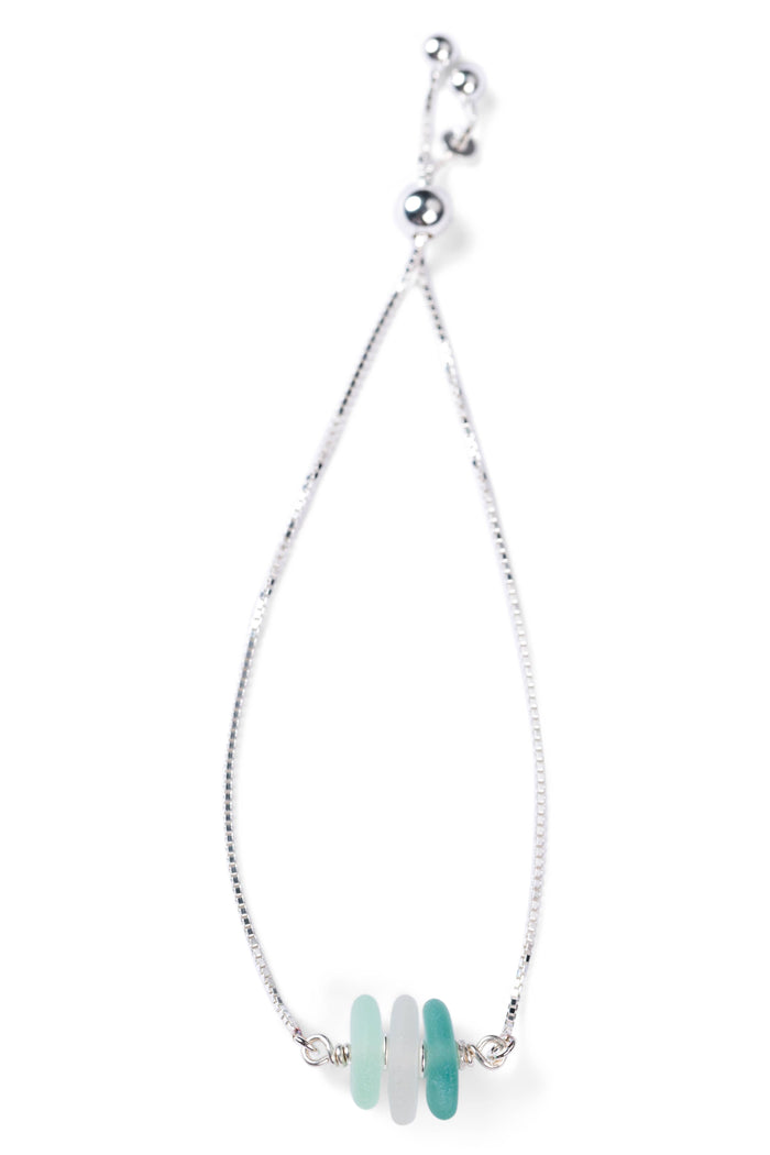 Adjustable Three Stone Bracelet with Gift Box Womens>Accessories>Jewelry Fishers Finery Sky