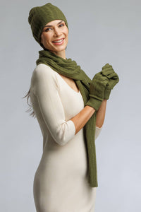 Women's 3pc 100% Pure Cashmere Cable Knit Hat Glove Scarf Set with Gift Box Womens>Accessories>Cashmere Set Fishers Finery
