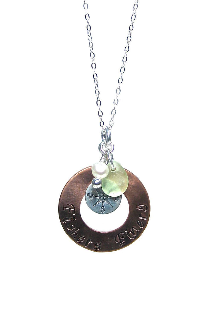 Compass Charm Necklace with Gift Box Womens>Accessories>Jewelry Fishers Finery Seafoam