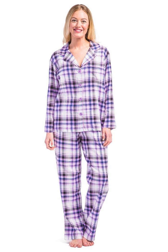 Women's EcoFlannel™ Full Length Plaid Pajama Set with Gift Box Womens>Sleep and Lounge>Pajamas Fishers Finery