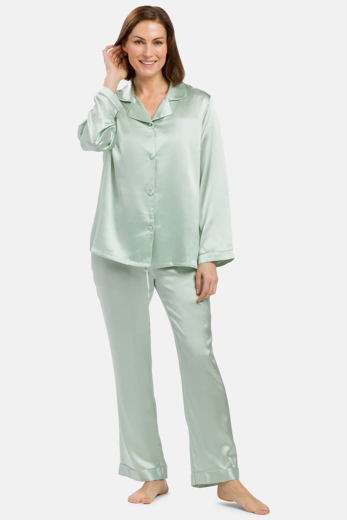 Buy 100 Silk Pajama Set Womens Sleepwear Sets