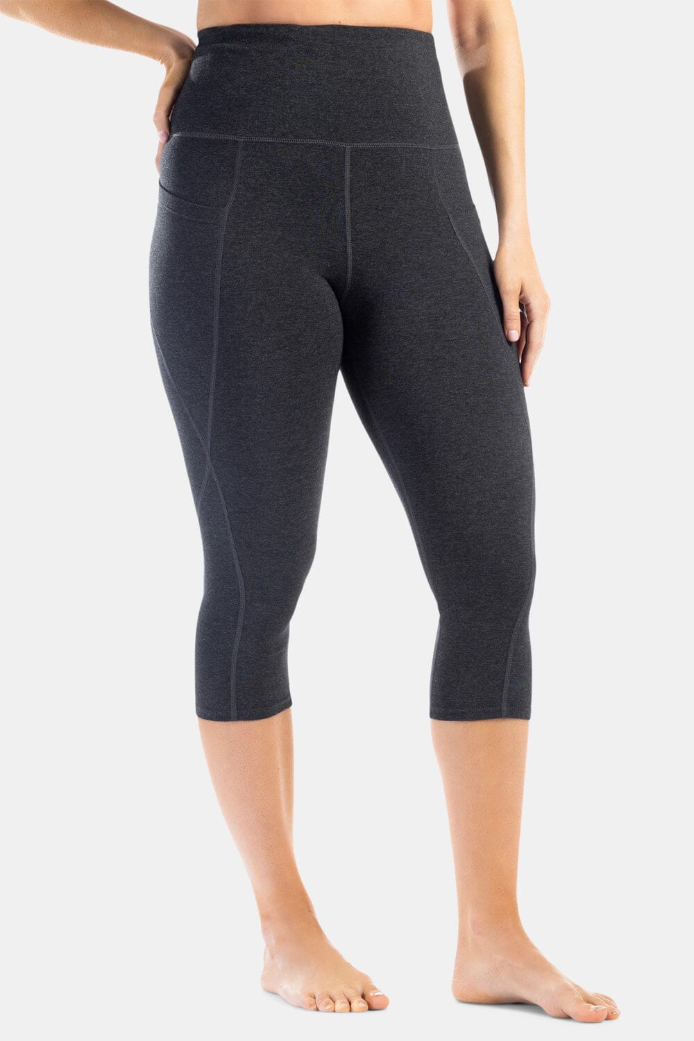 Women's EcoFabric™ Super High-Rise Active 18" Capri Womens>Activewear>Yoga Pants Fishers Finery Heather Gray XS 