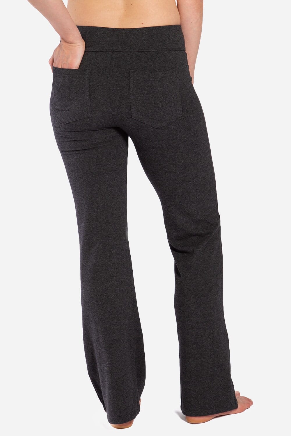 Straight Leg Yoga Pants, 5 Pockets (Charcoal)