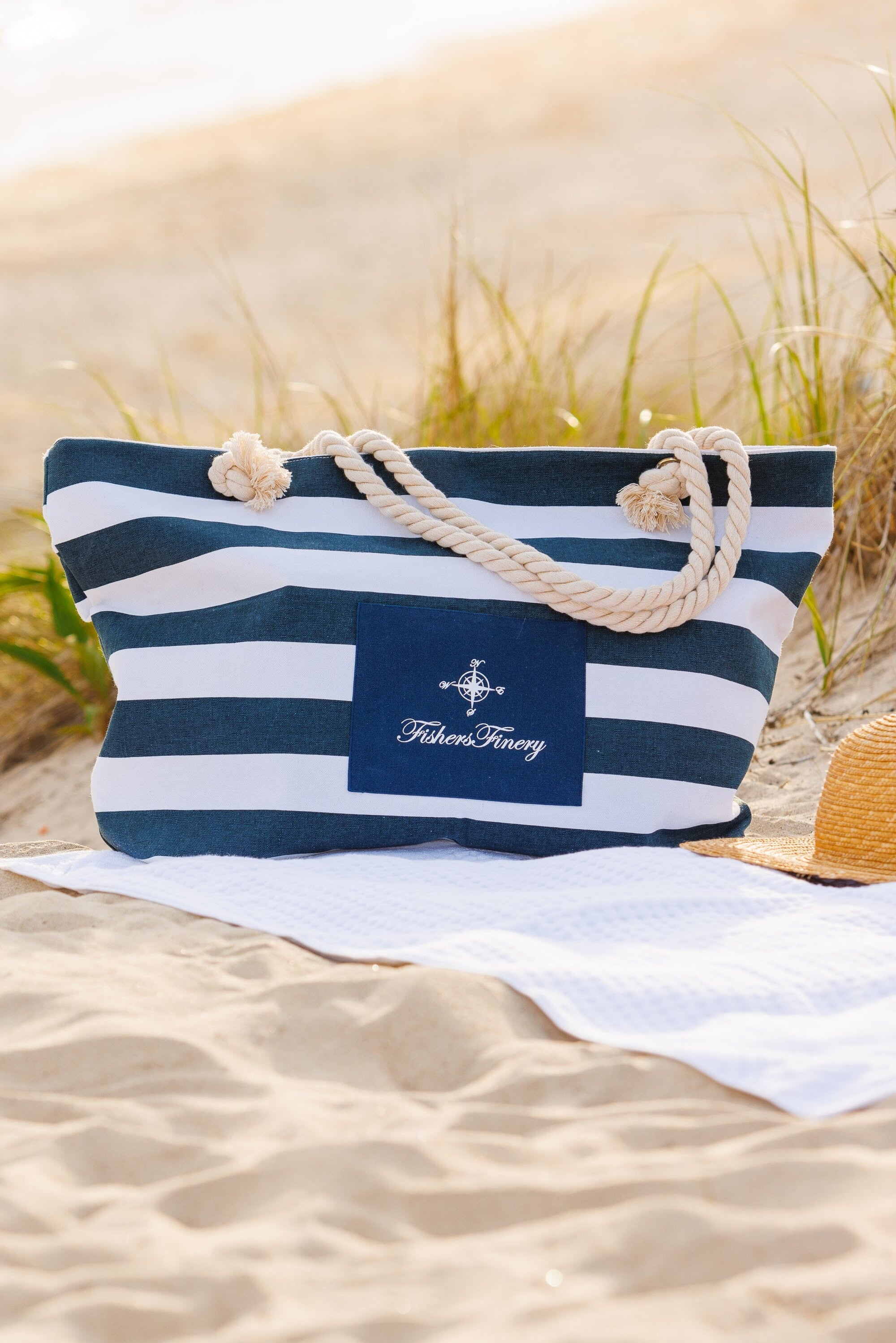 Beach bag with zipper sale