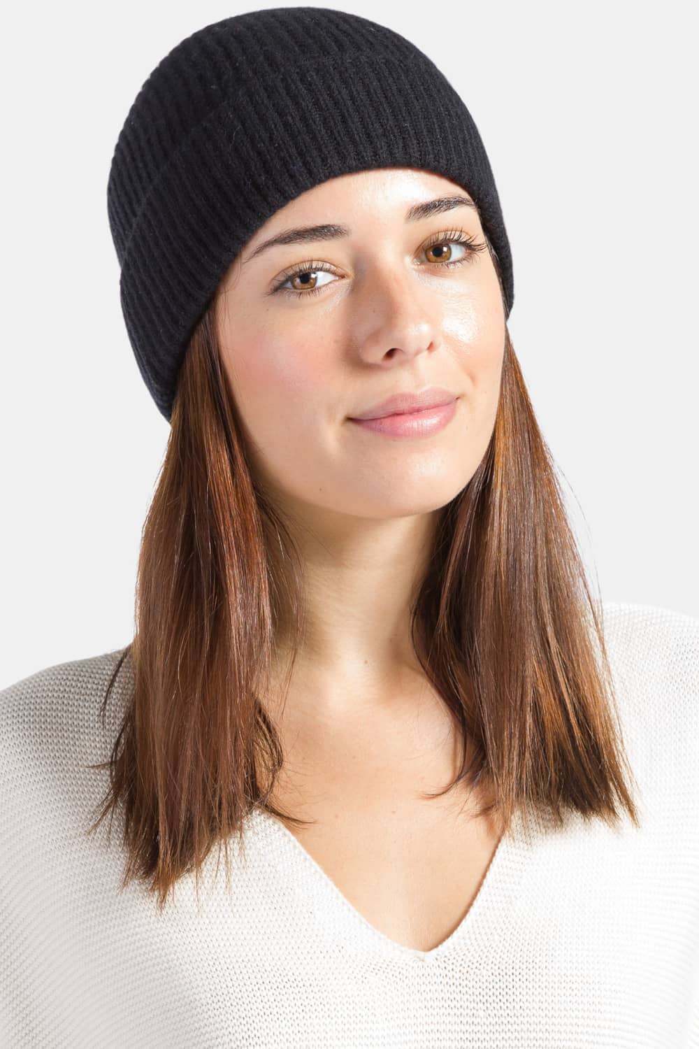 Women's 100% Pure Cashmere Ribbed Hat with Cuff Womens>Accessories>Hat Fishers Finery 