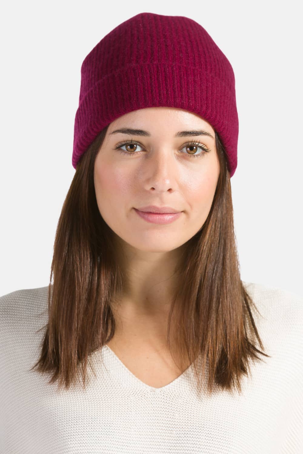 Women's 100% Pure Cashmere Ribbed Hat with Cuff Womens>Accessories>Hat Fishers Finery 