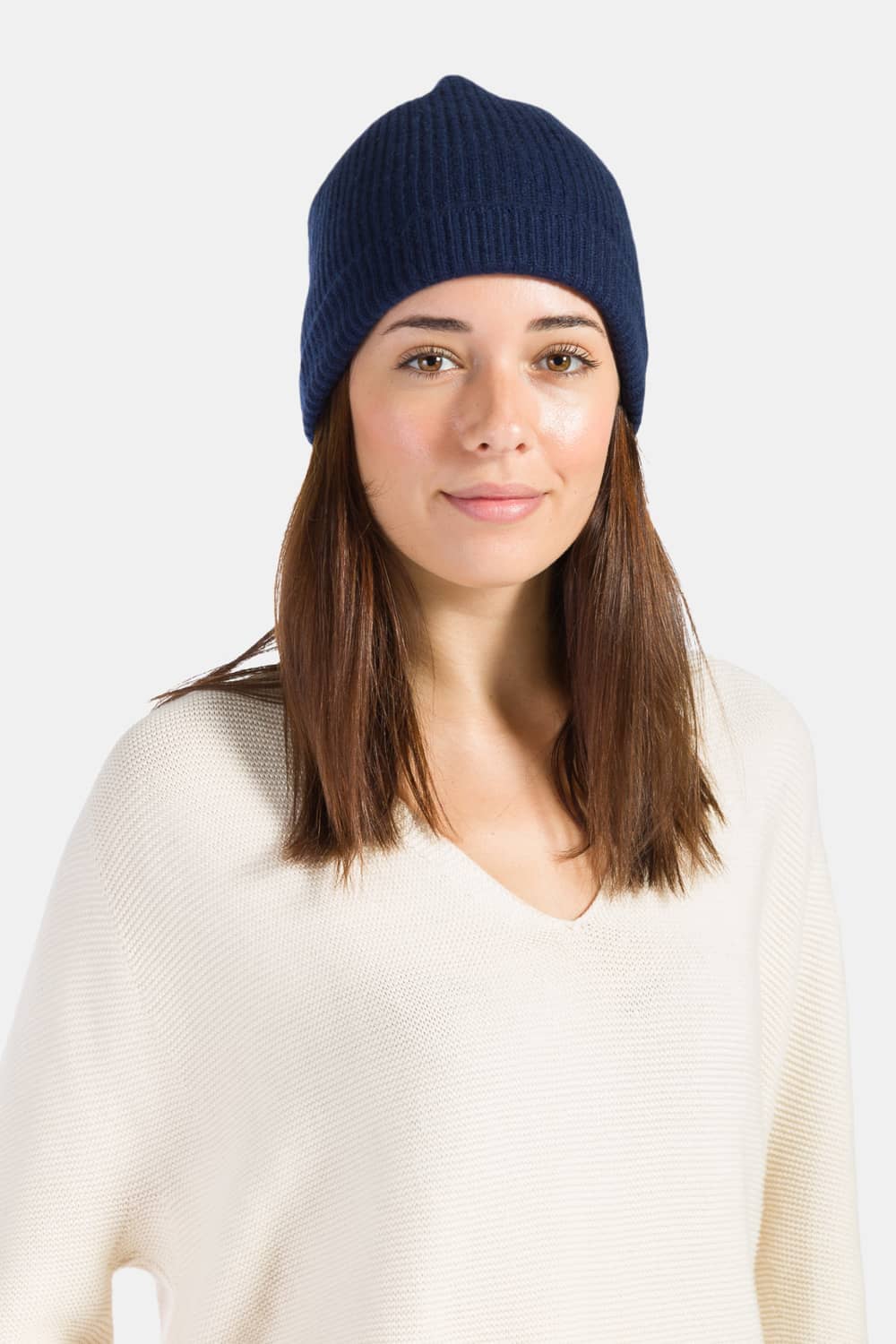 Women's 100% Pure Cashmere Ribbed Hat with Cuff Womens>Accessories>Hat Fishers Finery 