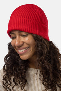 Women's 100% Pure Cashmere Ribbed Hat with Cuff Womens>Accessories>Hat Fishers Finery 