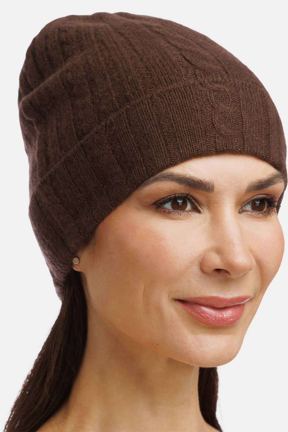 Women's 100% Pure Cashmere Cable Knit Hat Womens>Accessories>Hat Fishers Finery 