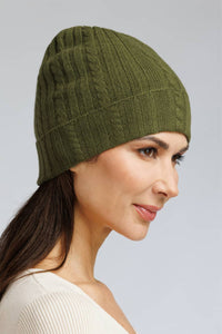 Women's 100% Pure Cashmere Cable Knit Hat Womens>Accessories>Hat Fishers Finery 