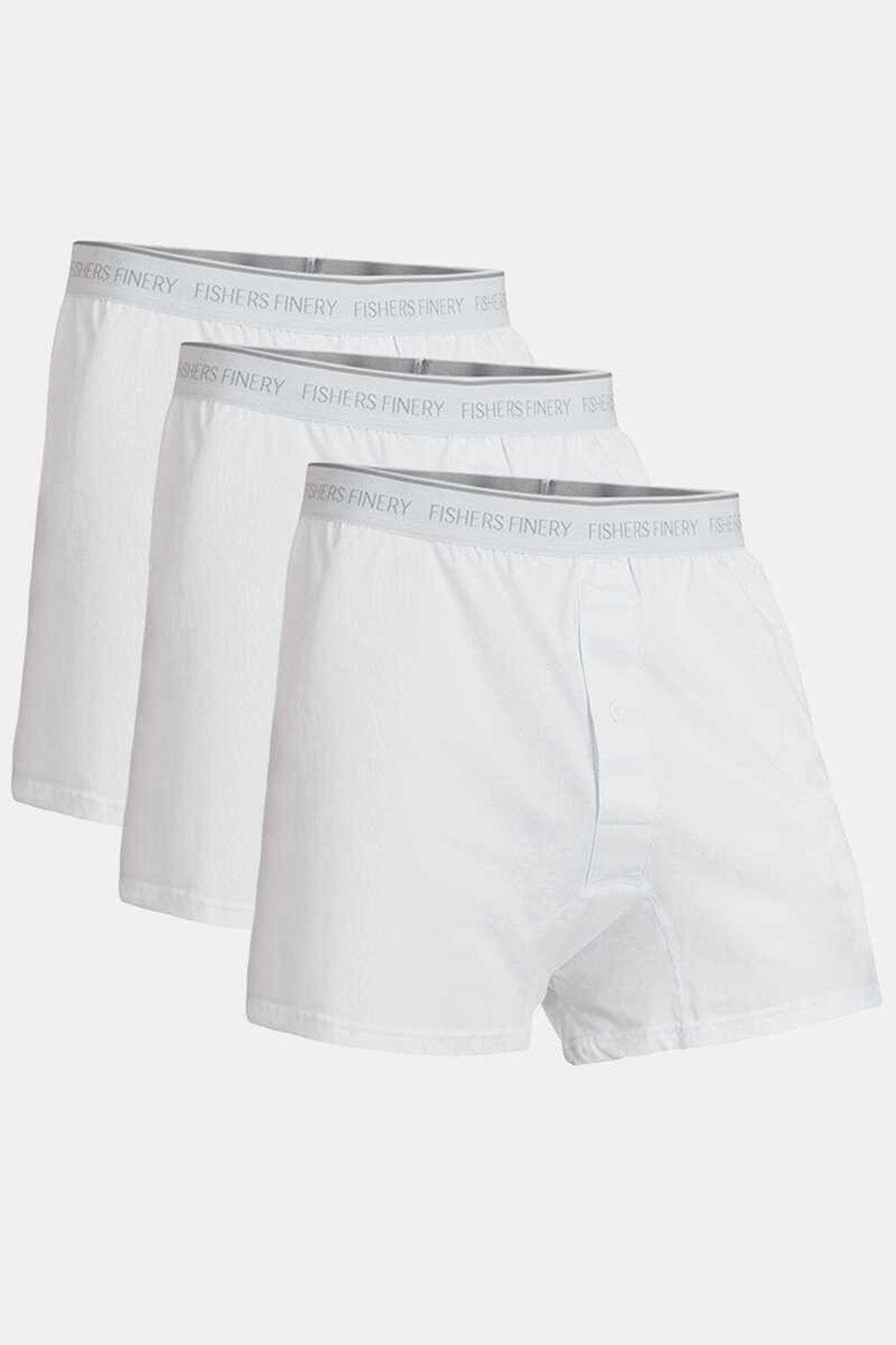 Men's Relaxed Fit Soft Knit Boxer - Multi Pack Options Mens>Underwear Fishers Finery White S 3 Pack