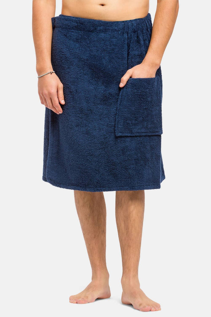 Men's Resort Style Terry Cloth Body Wrap Mens>Sleepwear>Wrap Fishers Finery Midnight Blue 