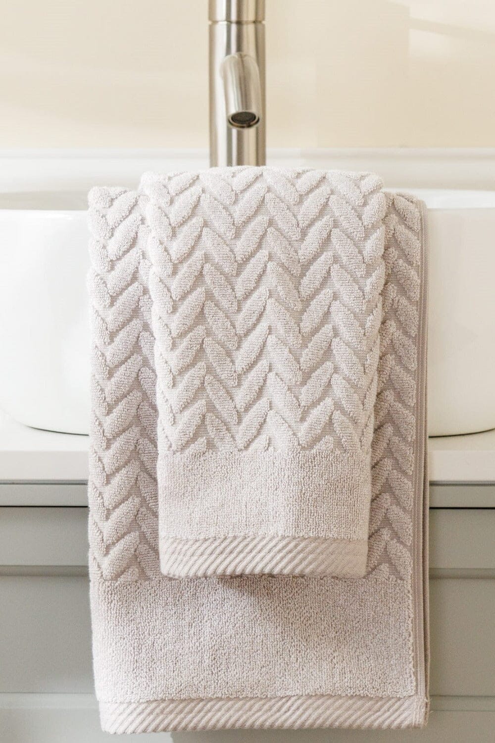 Texere 100% Organic Cotton Cable Knit Jacquard Towel Set Fishers Finery 