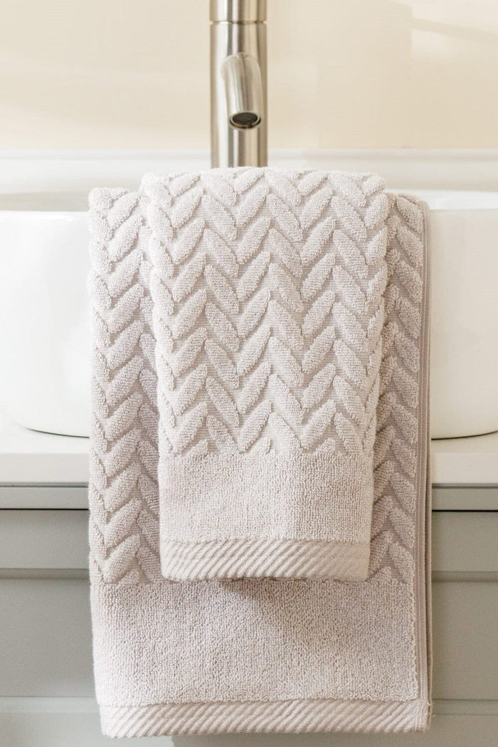 Texere 100% Organic Cotton Cable Knit Jacquard Towel Set Fishers Finery 