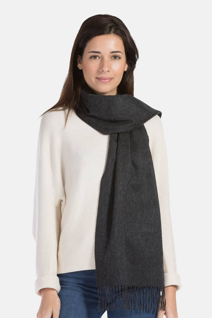 Women's Classic 100% Pure Cashmere Scarf Womens>Accessories>Scarf Fishers Finery Charcoal One Size 