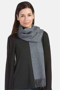 Women's Classic 100% Pure Cashmere Scarf Womens>Accessories>Scarf Fishers Finery Smoke One Size 