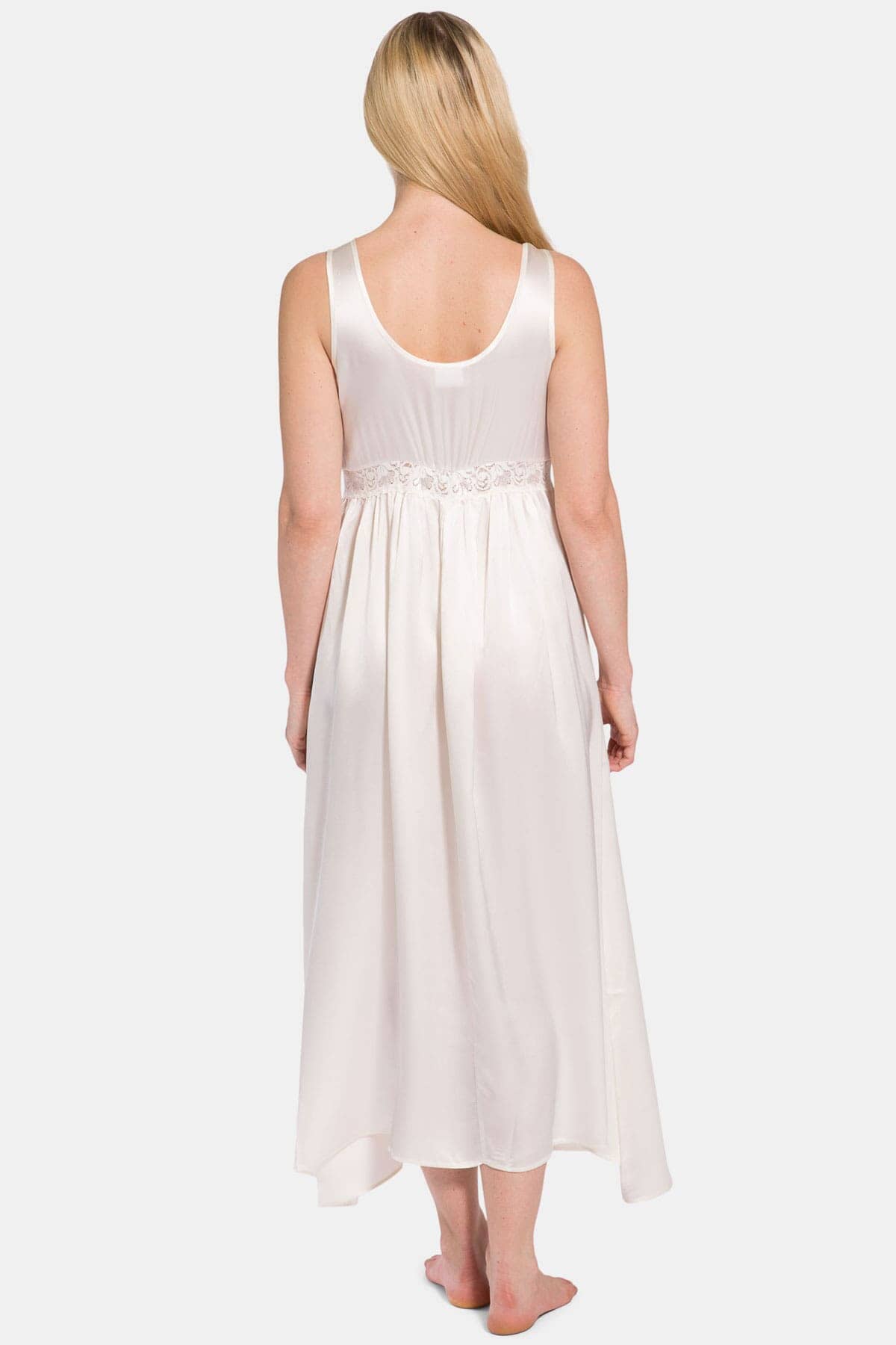 Women's 100% Pure Mulberry Silk Long Nightgown with Lace Bodice and Gift Box Womens>Sleep and Lounge>Nightgown Fishers Finery 