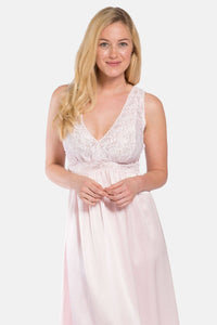 Women's 100% Pure Mulberry Silk Long Nightgown with Lace Bodice and Gift Box Womens>Sleep and Lounge>Nightgown Fishers Finery 