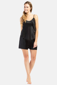 Women's 100% Mulberry Silk Cami and Boxer Pajama Set with Gift Box Womens>Sleepwear>Cami Set Fishers Finery