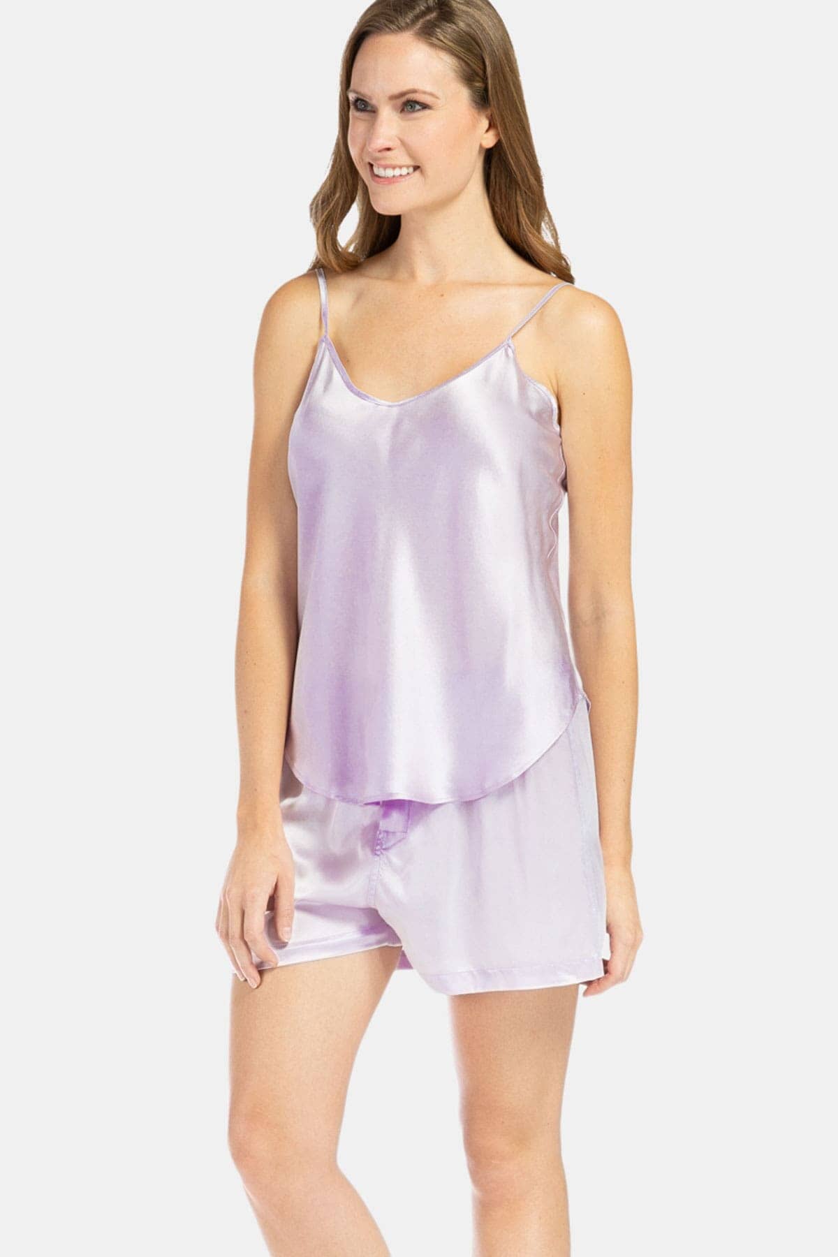 Women's 100% Mulberry Silk Cami and Boxer Pajama Set with Gift Box Womens>Sleepwear>Cami Set Fishers Finery