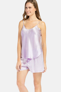 Women's 100% Mulberry Silk Cami and Boxer Pajama Set with Gift Box Womens>Sleepwear>Cami Set Fishers Finery 