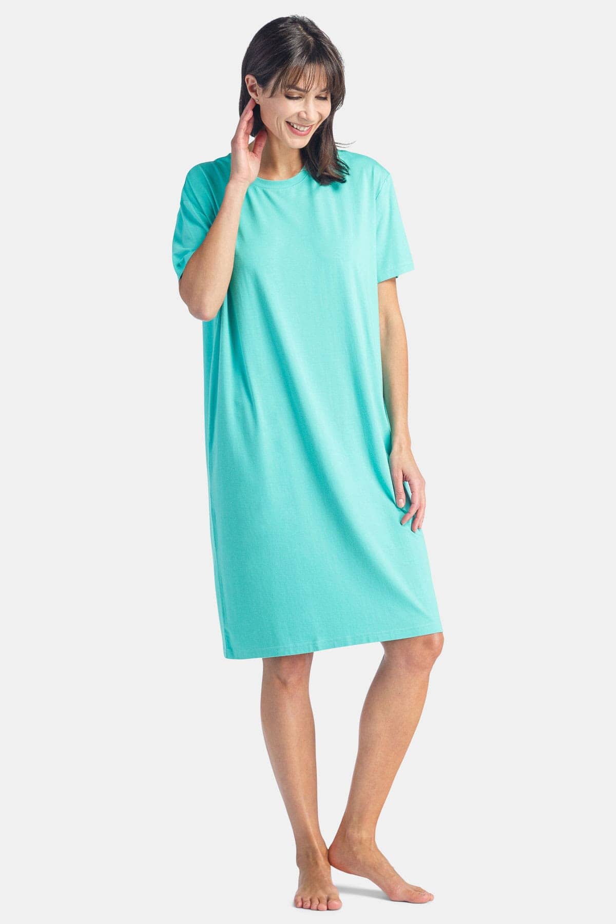 Women's EcoFabric™ Sleep Tee - Relaxed Fit Womens>Sleepwear>Nightgown Fishers Finery Turquoise Regular 