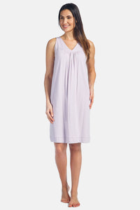 Women's Sleeveless EcoFabric™ Nightgown - Relaxed Fit Womens>Sleepwear>Nightgown Fishers Finery Lavender Fog X-Small 