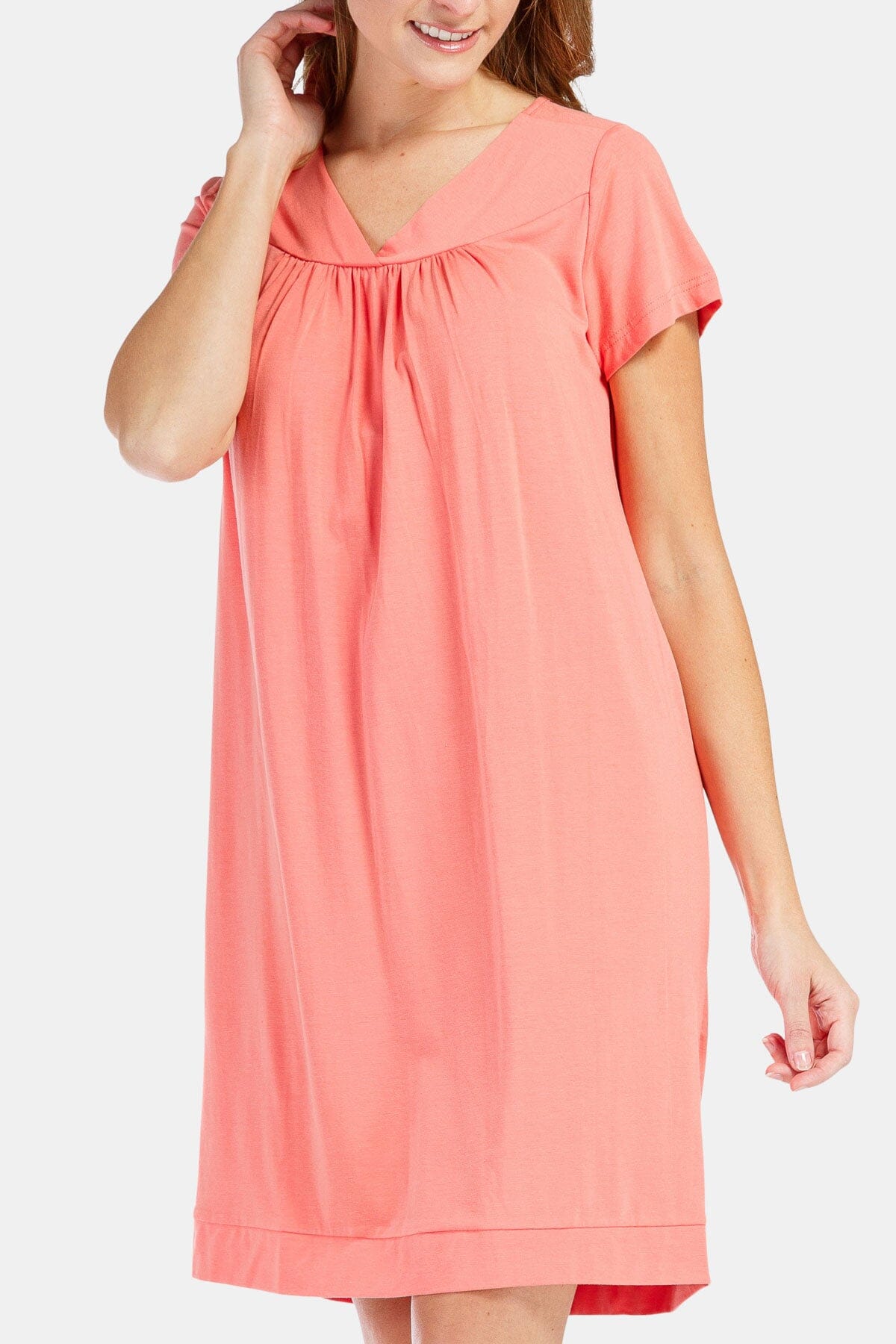 Women's Short Sleeve EcoFabric™ Nightgown - Relaxed Fit Womens>Sleepwear>Nightgown Fishers Finery 