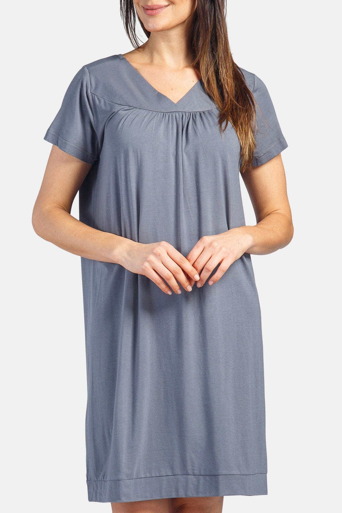 Women's Short Sleeve EcoFabric™ Nightgown - Relaxed Fit Womens>Sleepwear>Nightgown Fishers Finery 