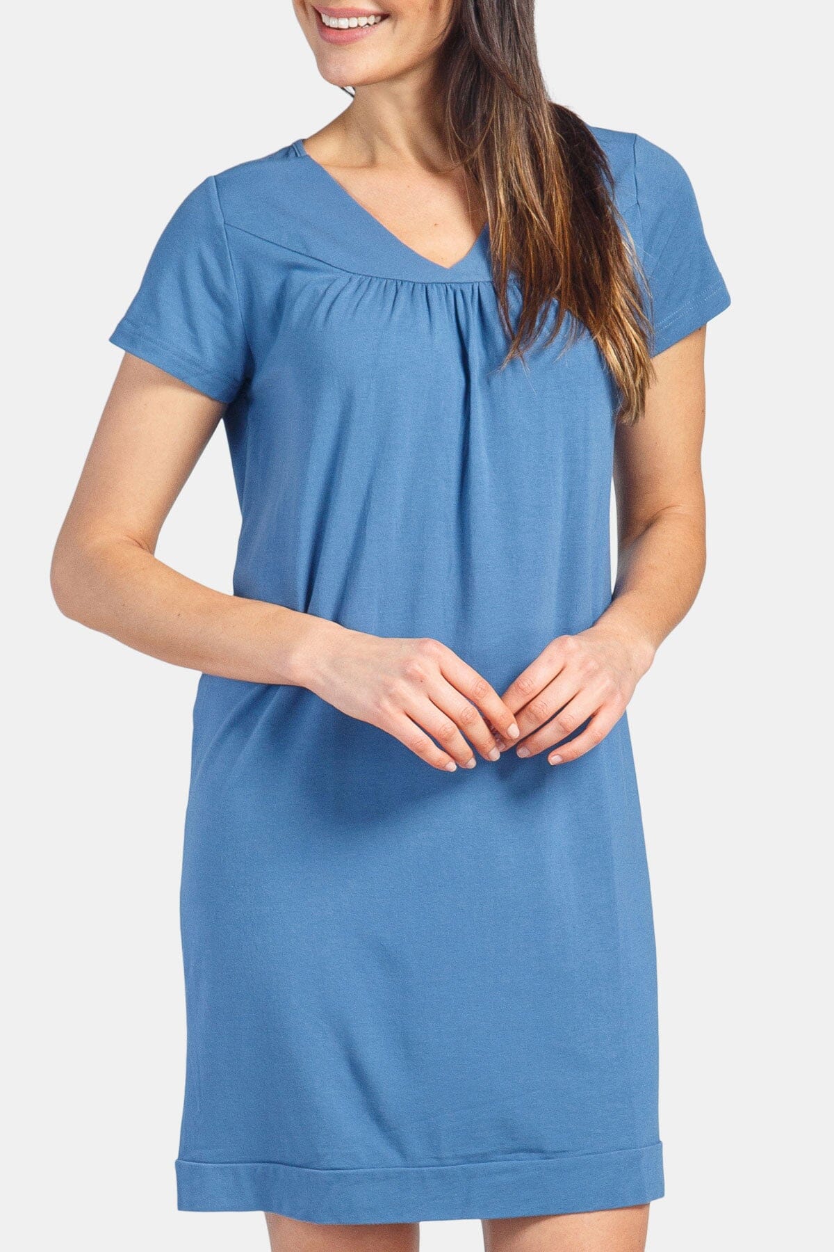 Women's Short Sleeve EcoFabric™ Nightgown - Relaxed Fit Womens>Sleepwear>Nightgown Fishers Finery 