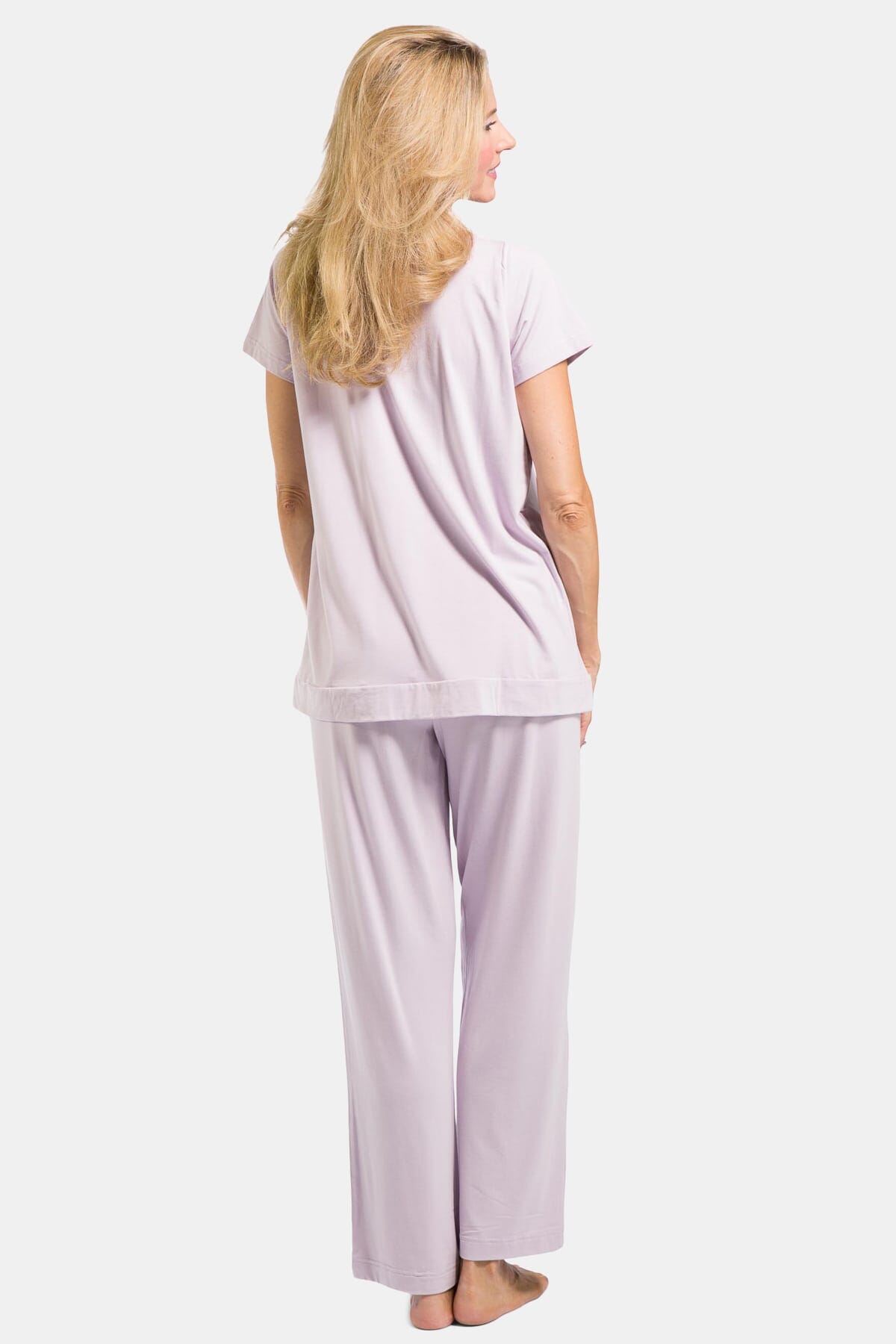 Women's Jersey Pajama Set with Gift Box- Short Sleeve Top and Full Length Pant Womens>Sleep and Lounge>Pajamas Fishers Finery 