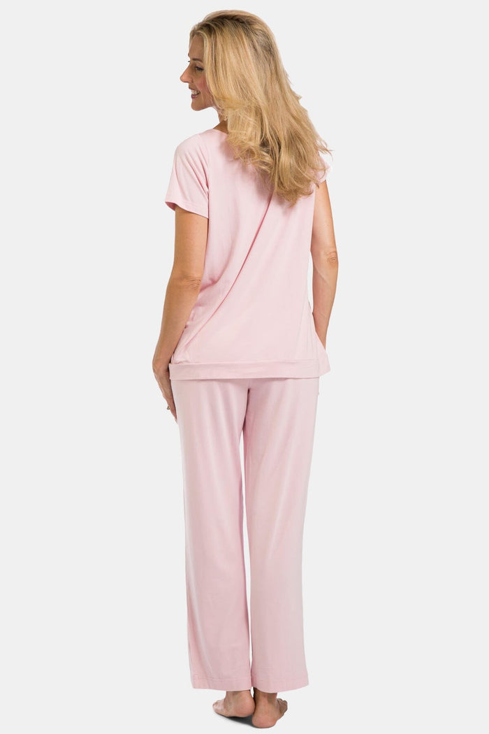 Women's Jersey Pajama Set with Gift Box- Short Sleeve Top and Full Length Pant Womens>Sleep and Lounge>Pajamas Fishers Finery 