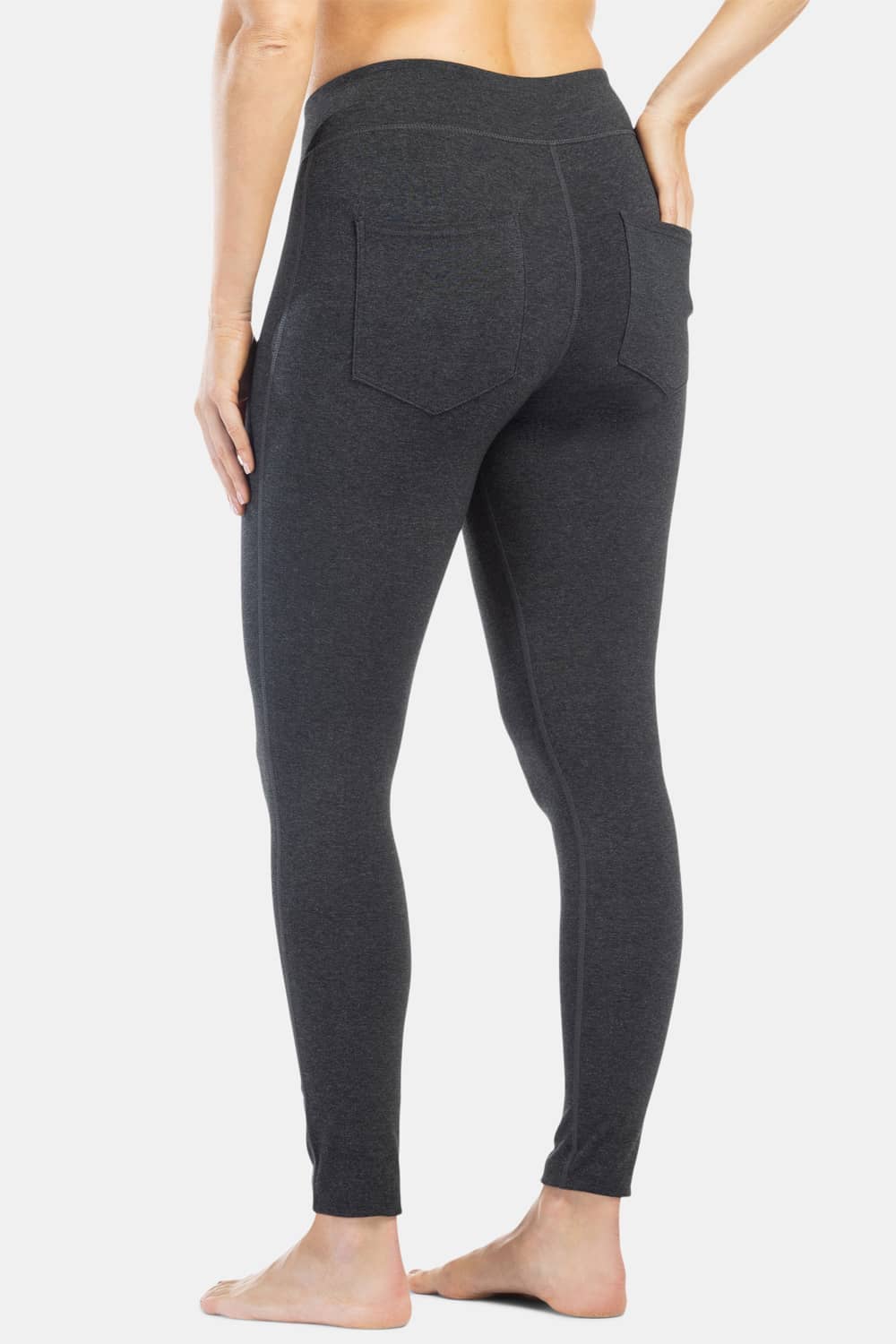 Women’s EcoFabric™ Ankle Length Legging With Back Pockets Womens>Activewear>Yoga Pants Fishers Finery Heather Gray X-Small Regular
