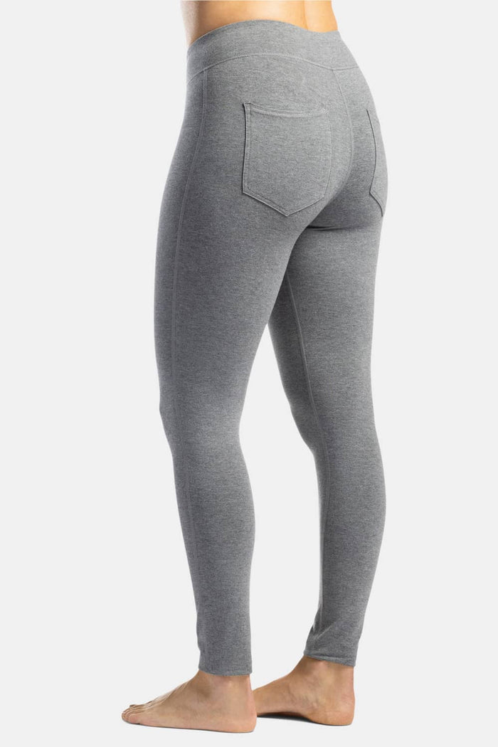 Women’s EcoFabric™ Ankle Length Legging With Back Pockets Womens>Activewear>Yoga Pants Fishers Finery Light Heather Gray X-Small Regular