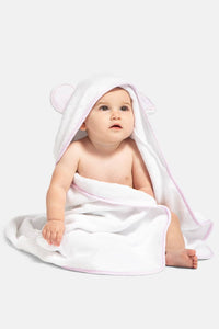 Baby Hooded Bath Towel and Wash Mitten Set with Gift Box Womens>Baby Fishers Finery Pink 