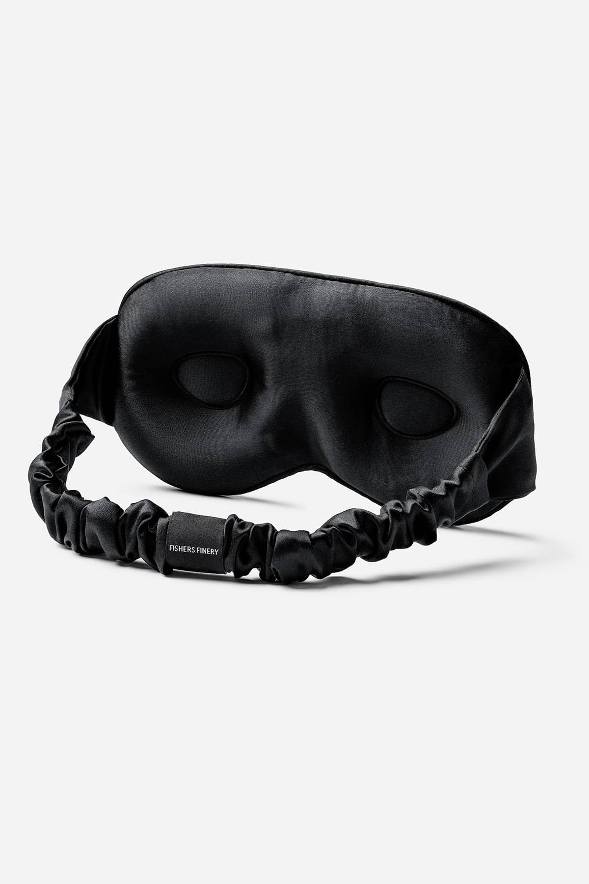 100% Organic Mulberry Silk Contoured Sleep Mask with Gift Box - NEW DESIGN Beauty>Masks Fishers Finery Black 