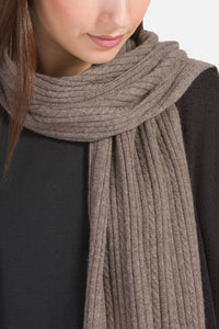 Women's 100% Cashmere Cable Knit Scarf with Gift Box Womens>Accessories>Scarf Fishers Finery 