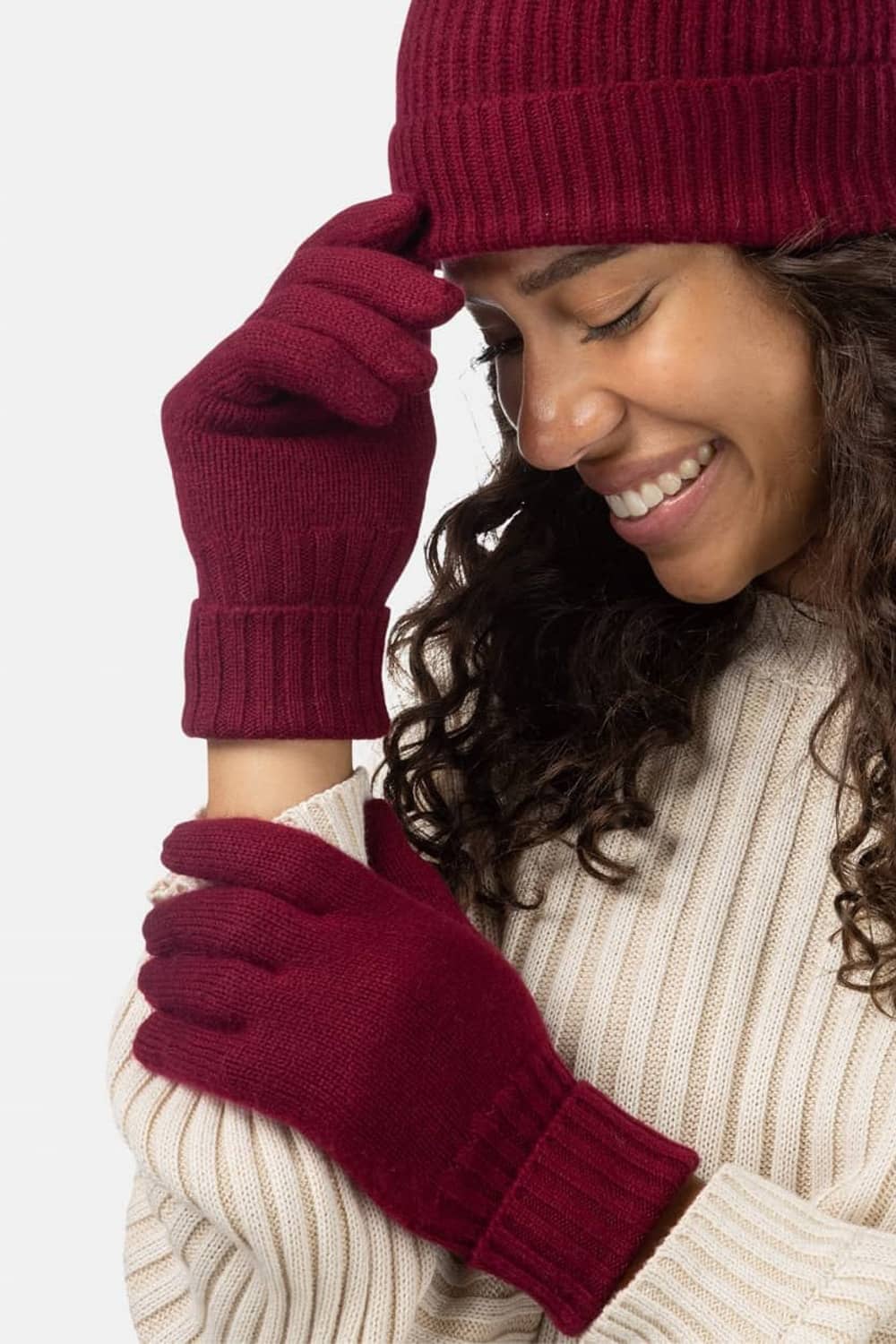 Women's 100% Pure Cashmere Gloves with Ribbed Cuff Womens>Accessories>Gloves Fishers Finery 